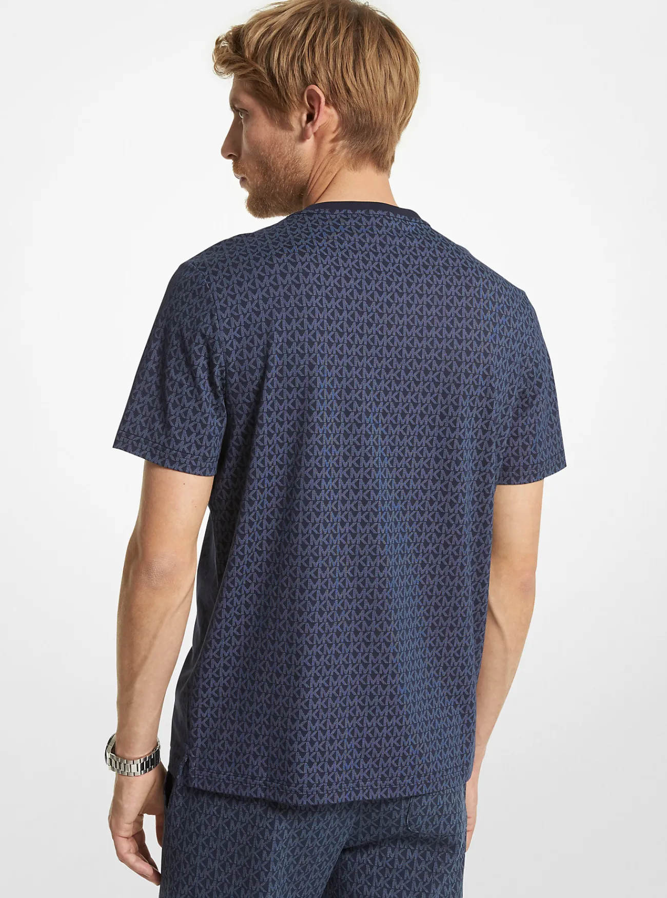 Michael Kors T-shirt van katoen met logo MIDDERNACHTSBLAUW Best