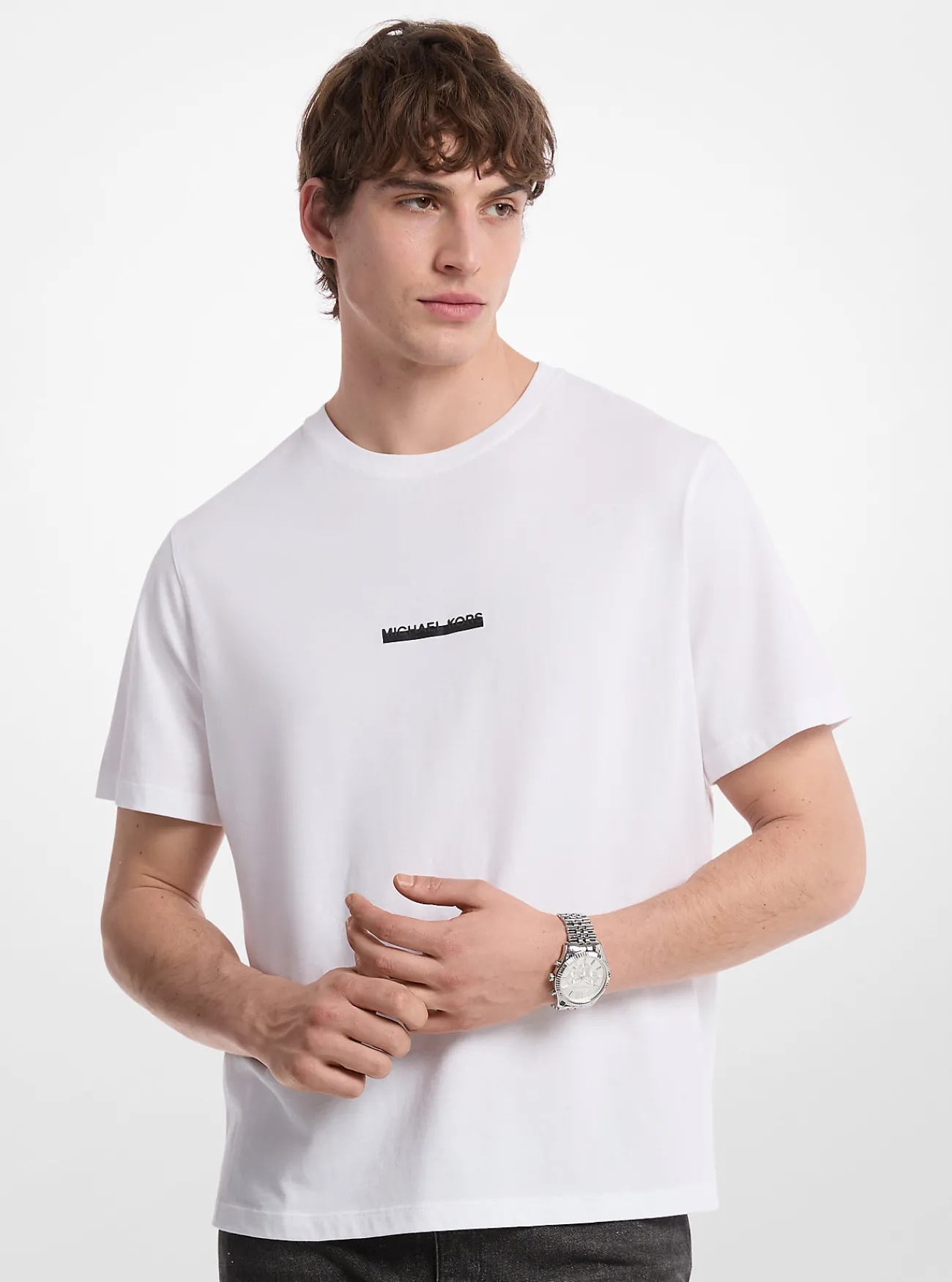 Michael Kors T-shirt van katoen met logo WIT Fashion