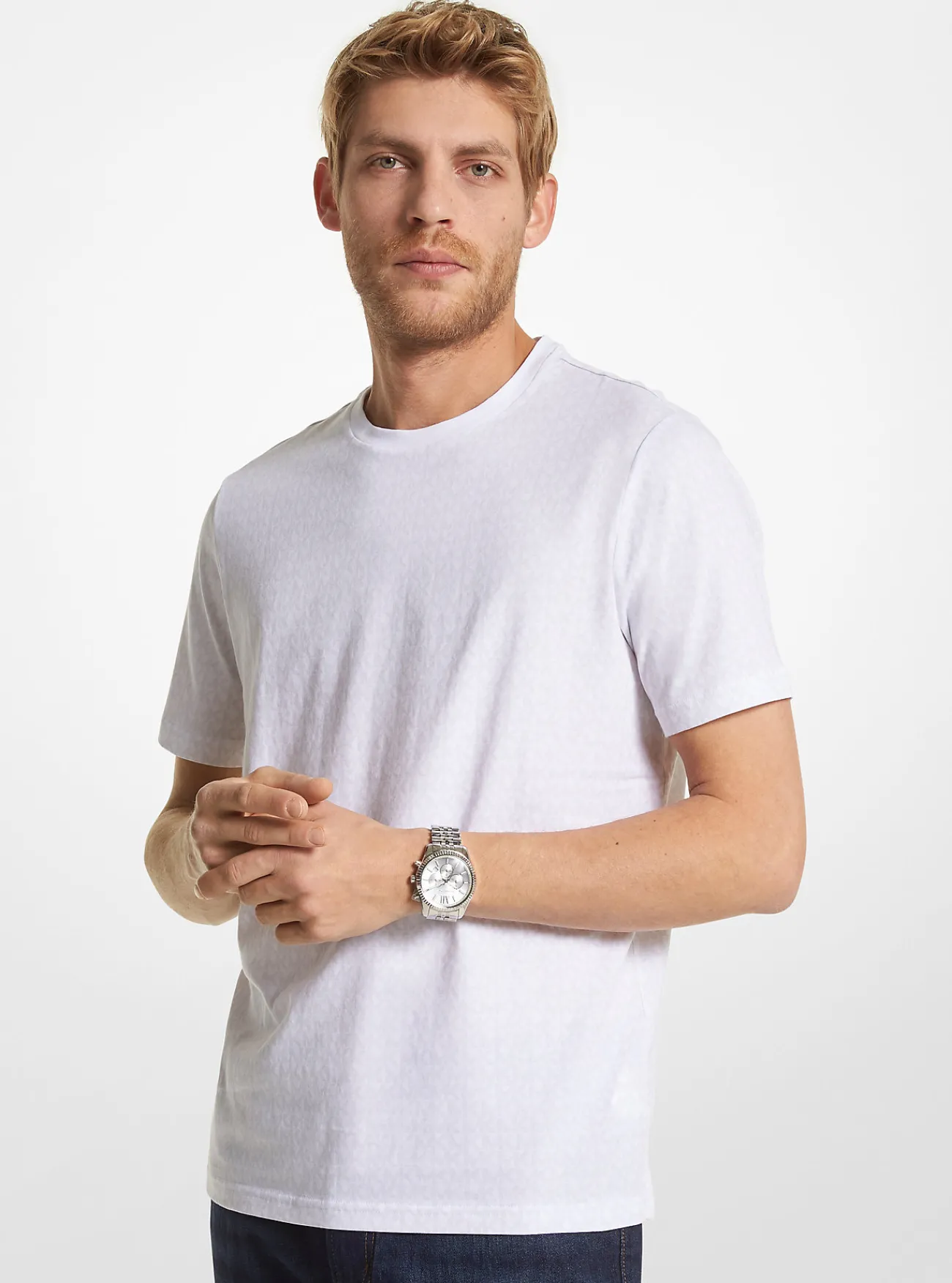Michael Kors T-shirt van katoen met logo WIT Outlet