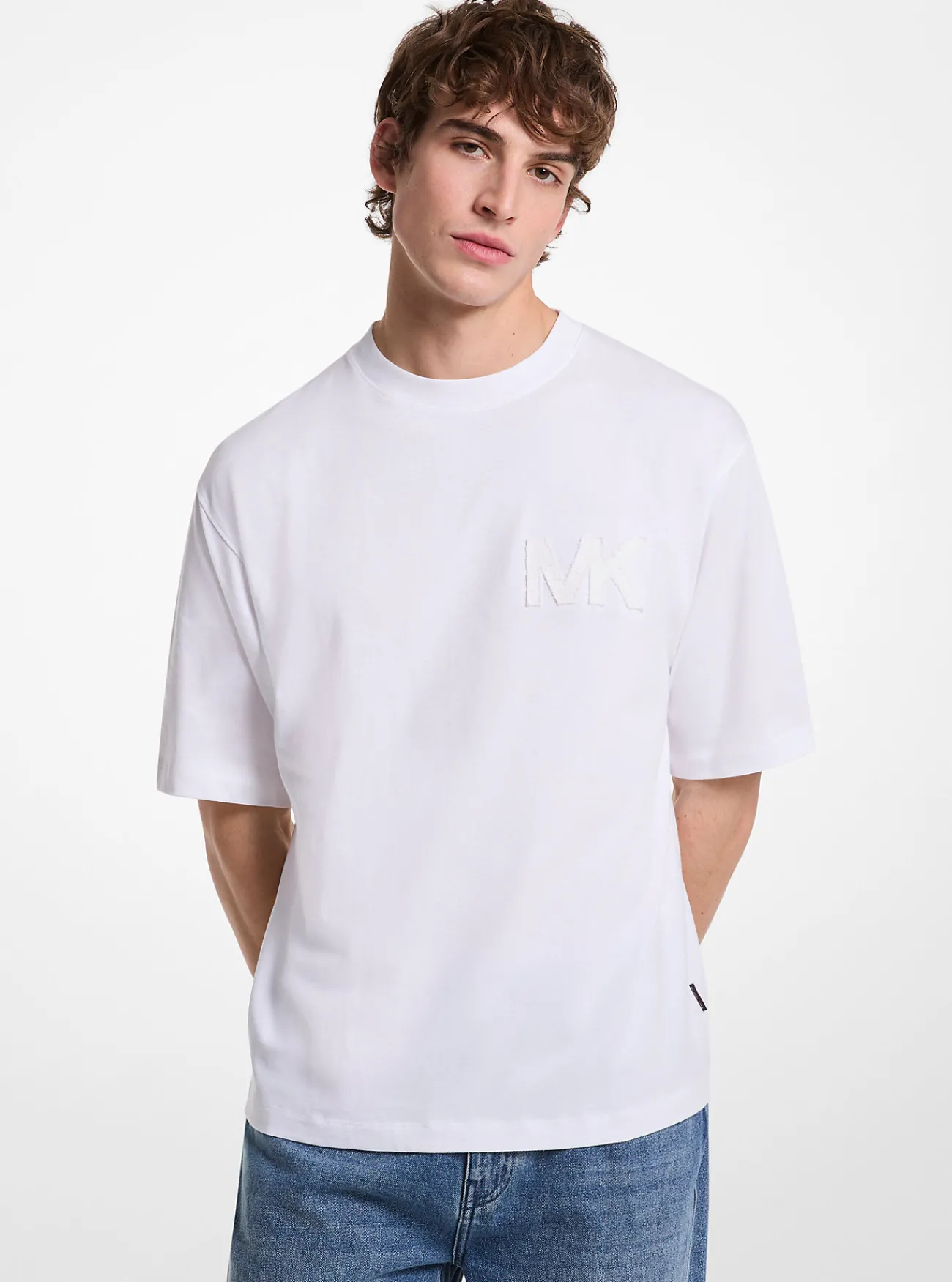 Michael Kors T-shirt van katoen met logo WIT Discount