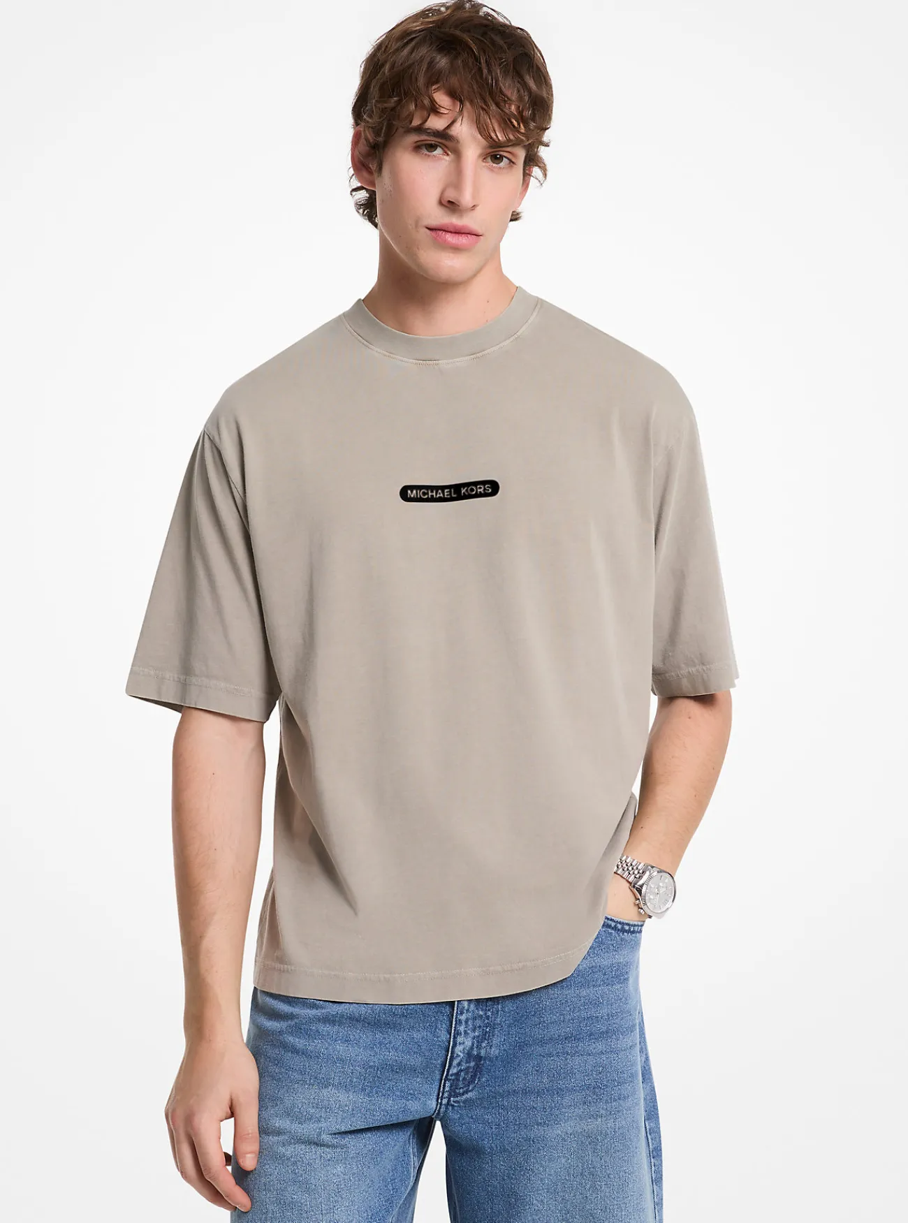 Michael Kors T-shirt van katoen met logo ZACHTSALIE Outlet