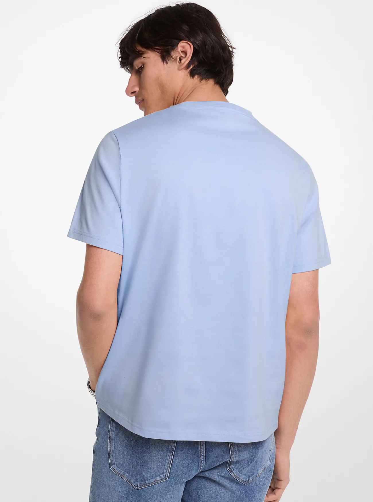 Michael Kors T-shirt van katoen met reli&euml;flogo CHAMBRAY Fashion