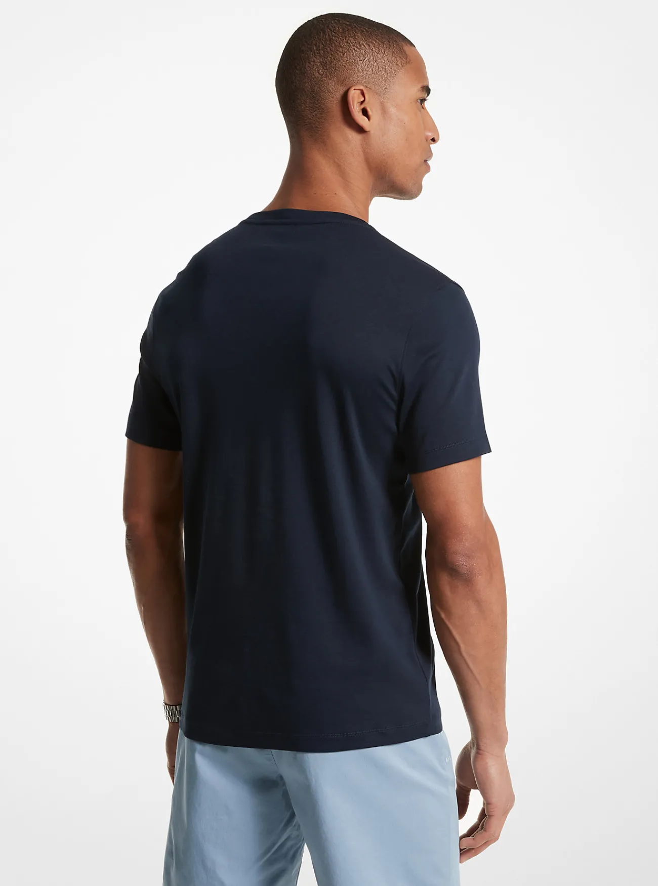 Michael Kors T-shirt van katoen met ronde hals MIDDERNACHTSBLAUW Fashion