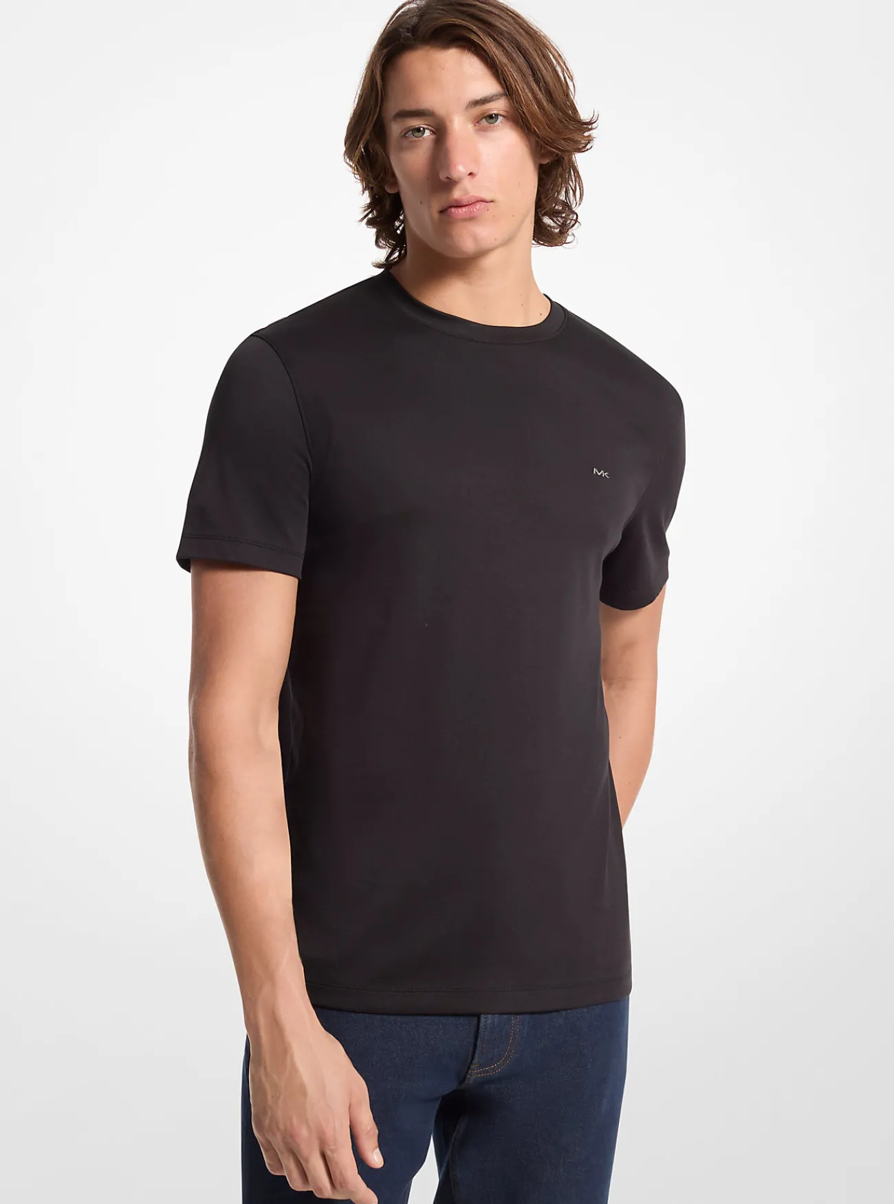 Michael Kors T-shirt van katoen met ronde hals ZWART Fashion