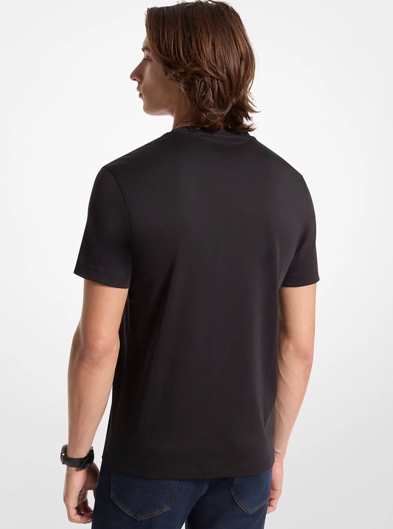 Michael Kors T-shirt van katoen met ronde hals ZWART Fashion