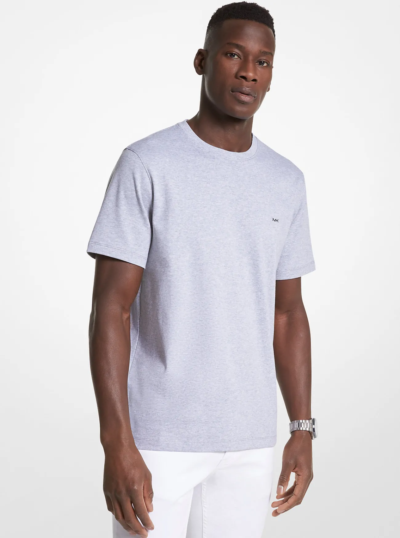 Michael Kors T-shirt van katoen met ronde hals GEM&Ecirc;LEERDGRIJS Online