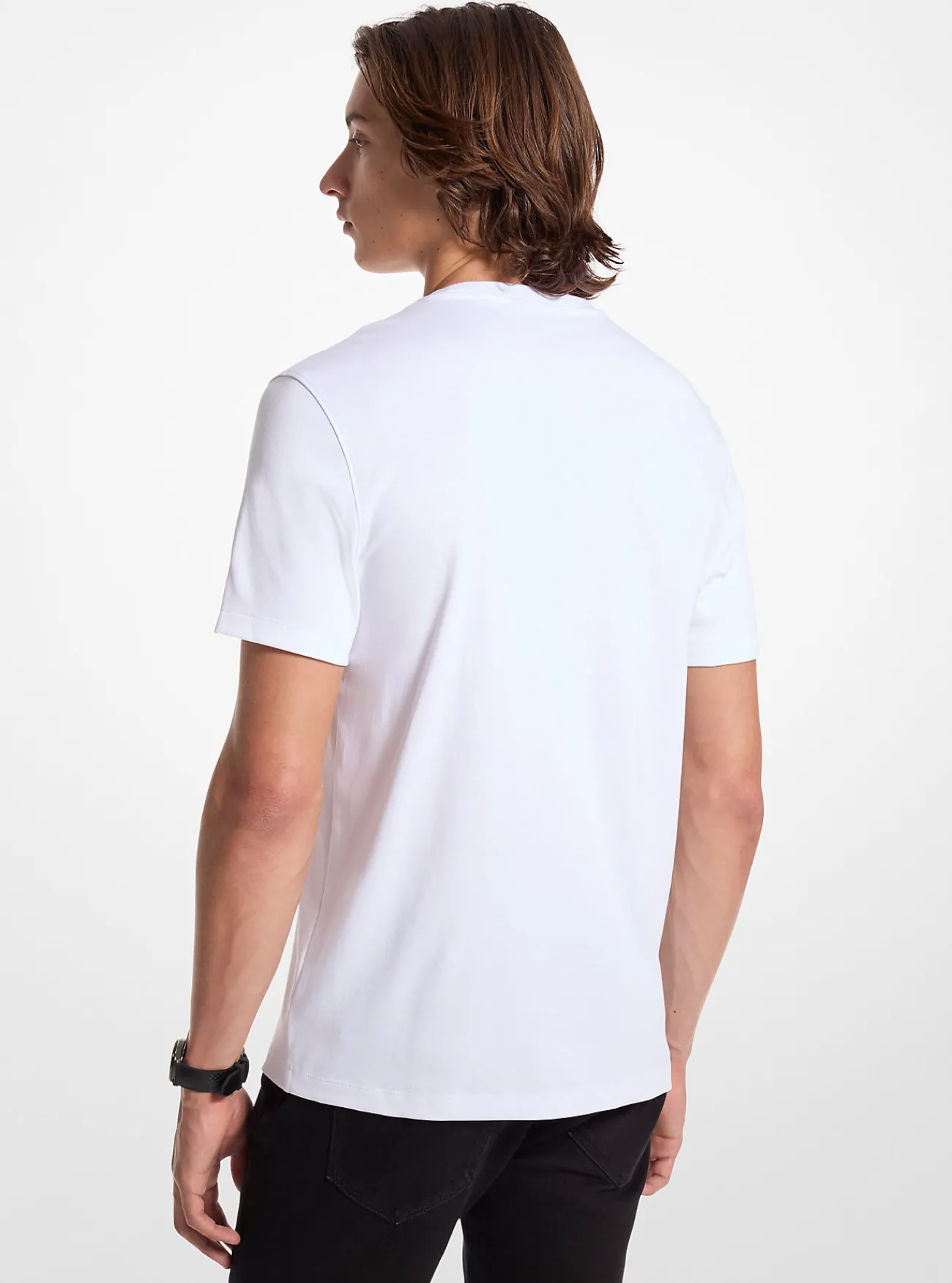 Michael Kors T-shirt van katoen met ronde hals WIT Outlet