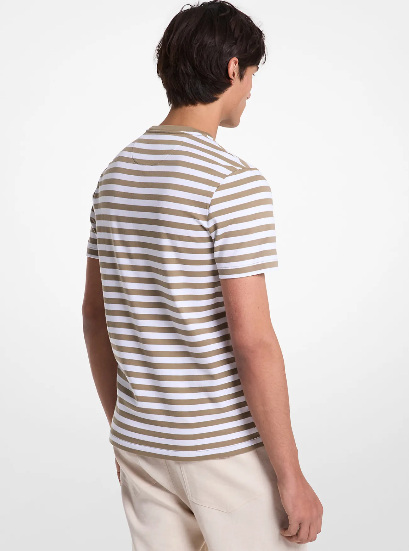 Michael Kors T-shirt van katoen met strepen SAFARIGROEN Best
