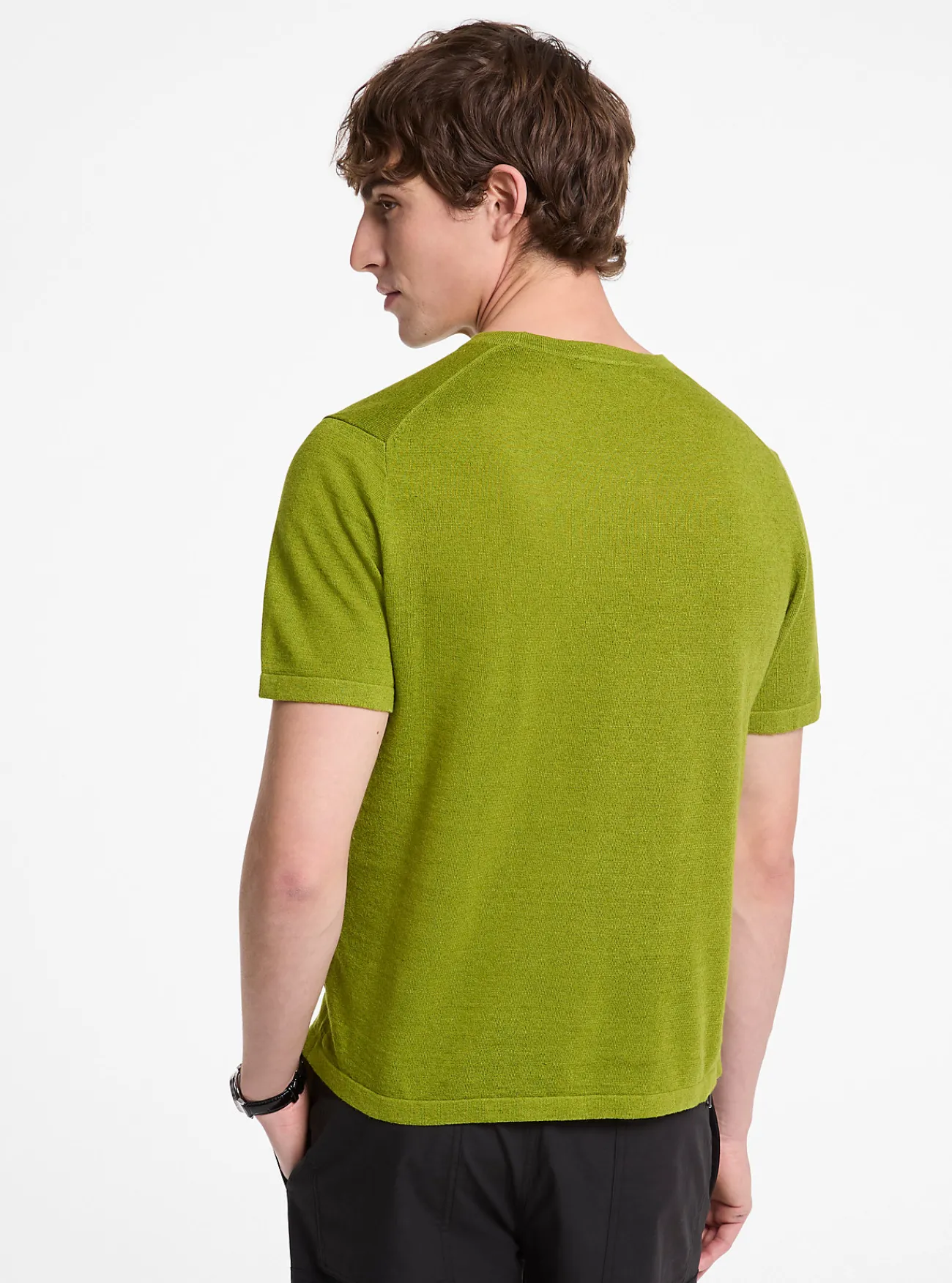 Michael Kors T-shirt van linnen en katoen WEIDEGROEN Hot