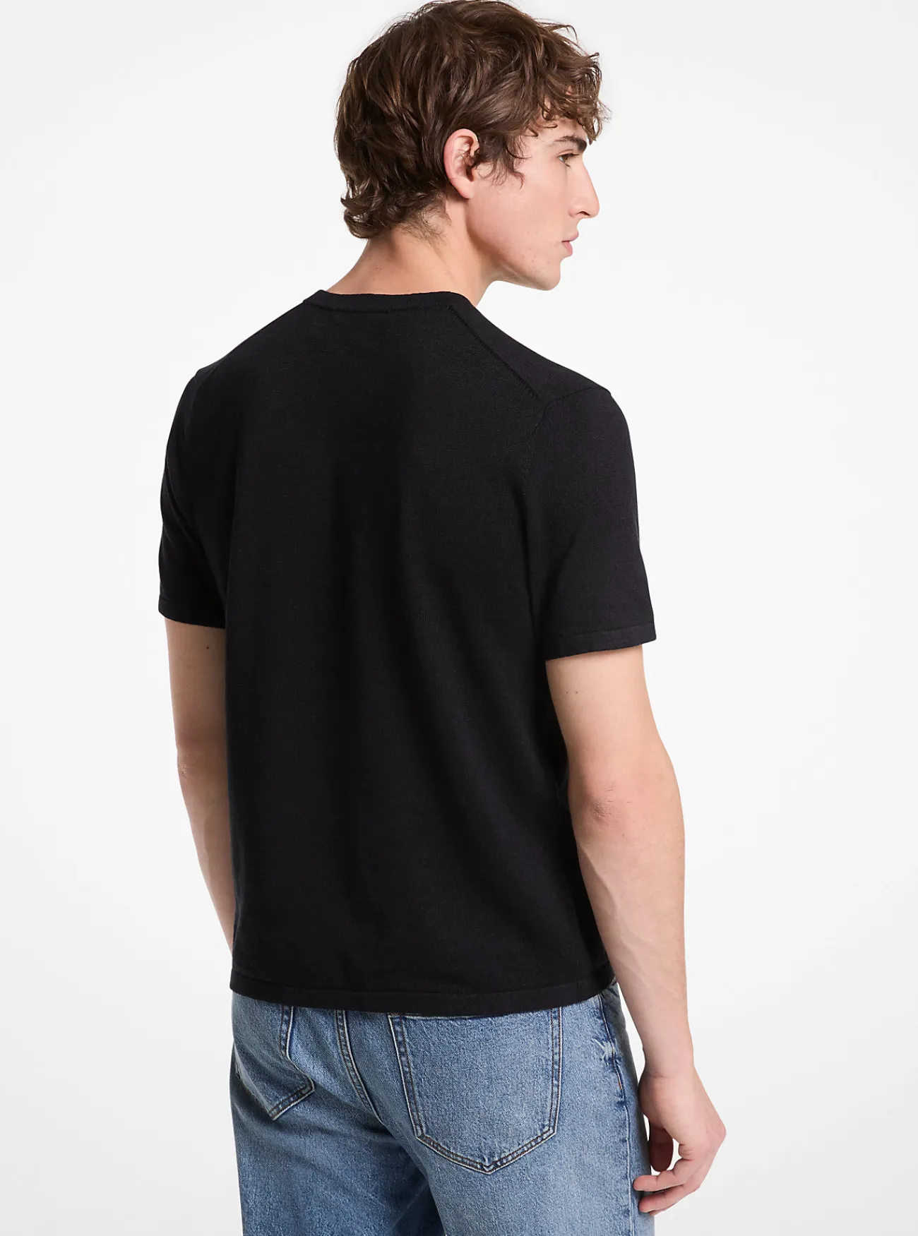 Michael Kors T-shirt van linnen en katoen ZWART Outlet