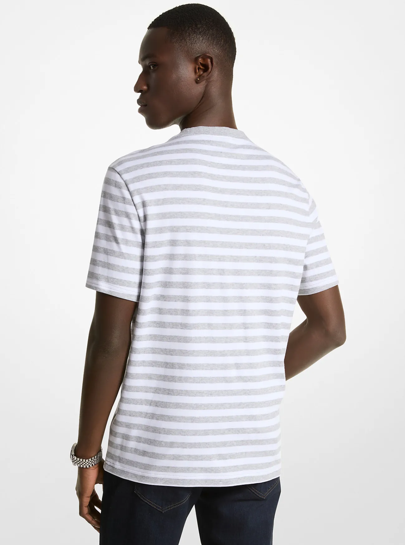 Michael Kors T-shirt van pima-katoen, gestreept Hot