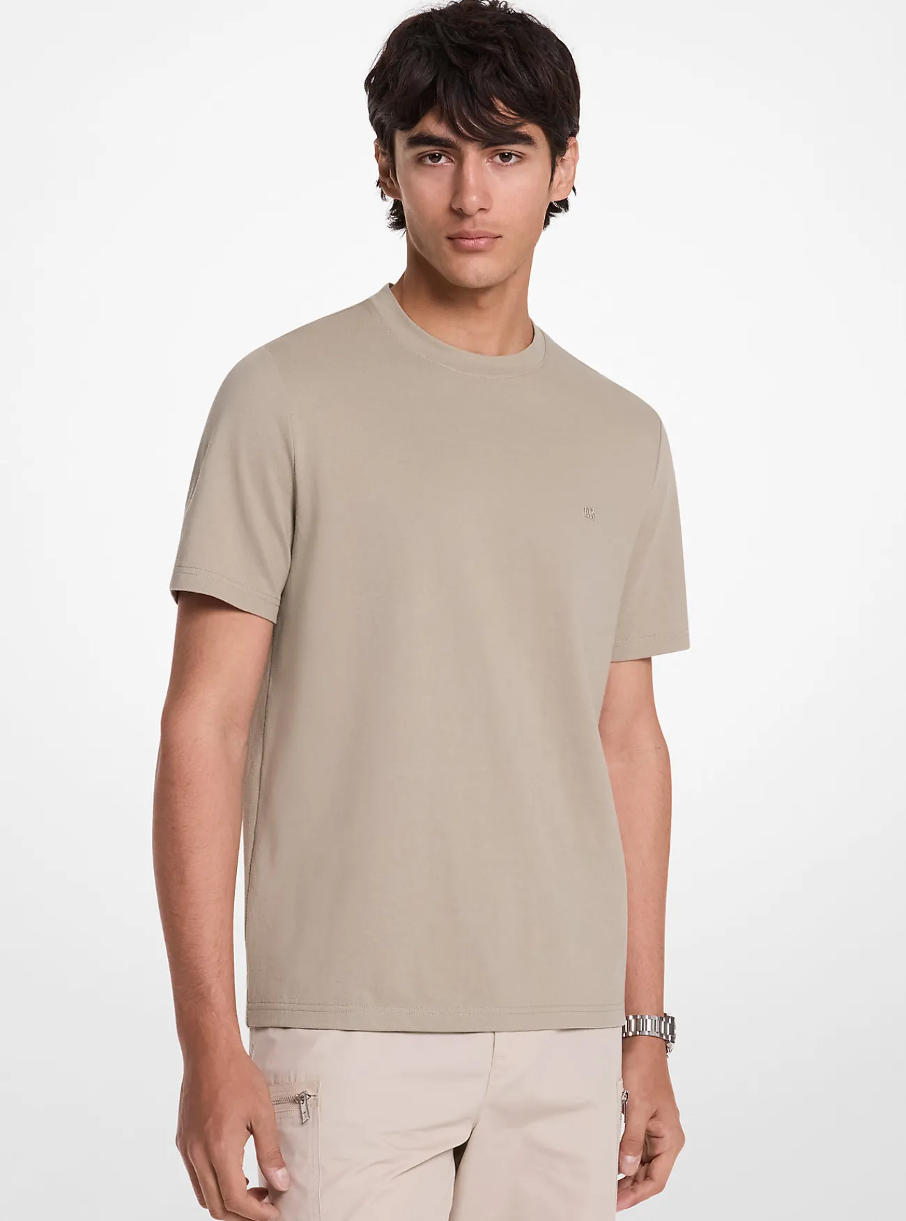 Michael Kors T-shirt van piqu&eacute;stof van katoenmix ZACHTSALIE Best