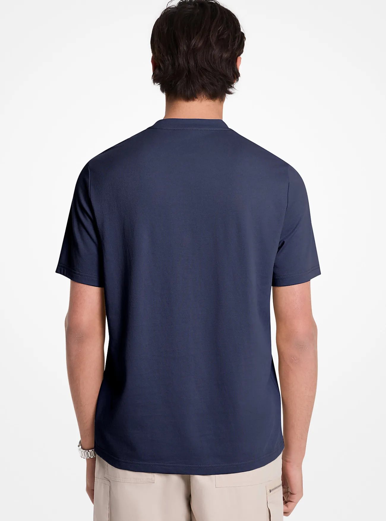 Michael Kors T-shirt van piqu&eacute;stof van katoenmix MIDDERNACHTSBLAUW Clearance