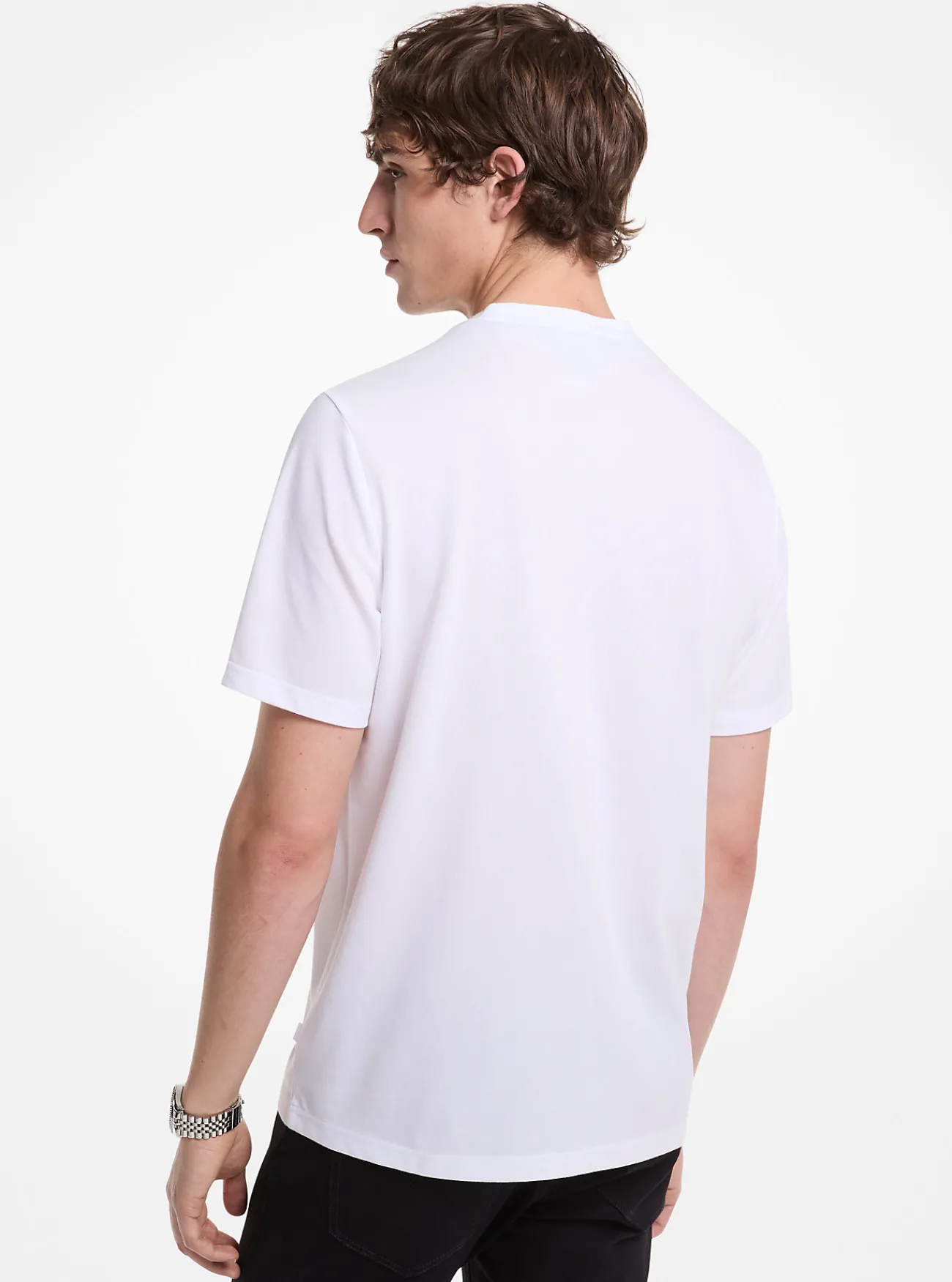 Michael Kors T-shirt van piqu&eacute;stof van katoenmix WIT Hot
