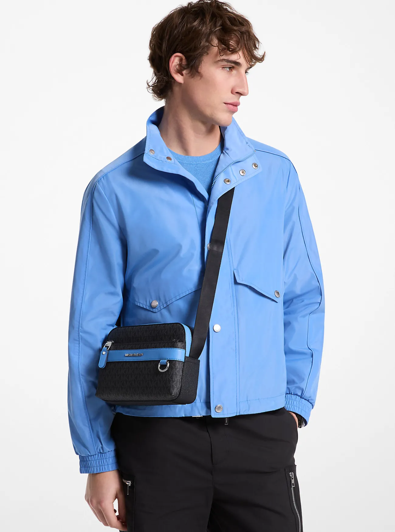 Michael Kors Utility-crossbodytas Hudson met kenmerkend logo BLAUWMULTI Online