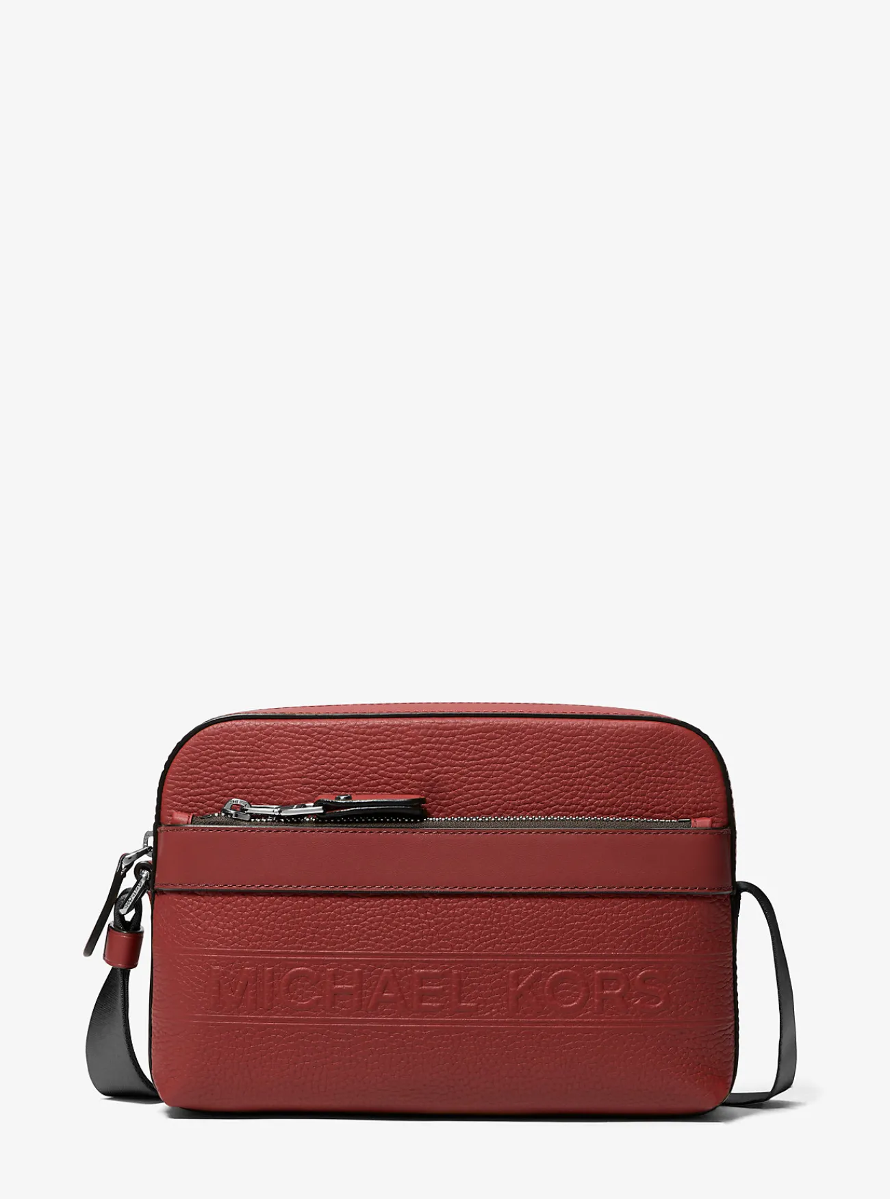 Michael Kors Utility-crossbodytas Hudson van getrommeld leer DONKER_BRANDY Best