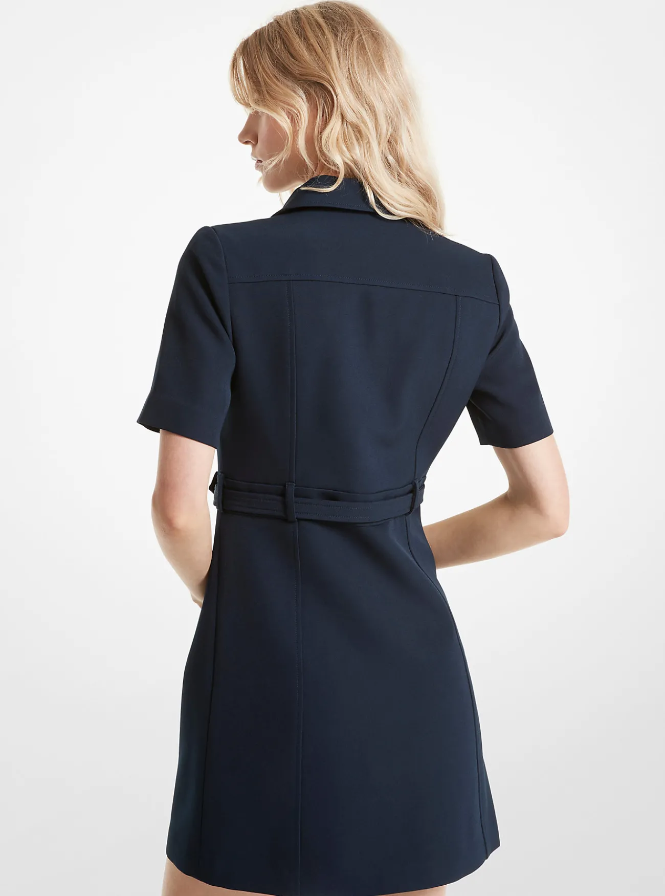 Michael Kors Utility-jurk van elastische cr&ecirc;pe met riem MIDNIGHTBLUE Online