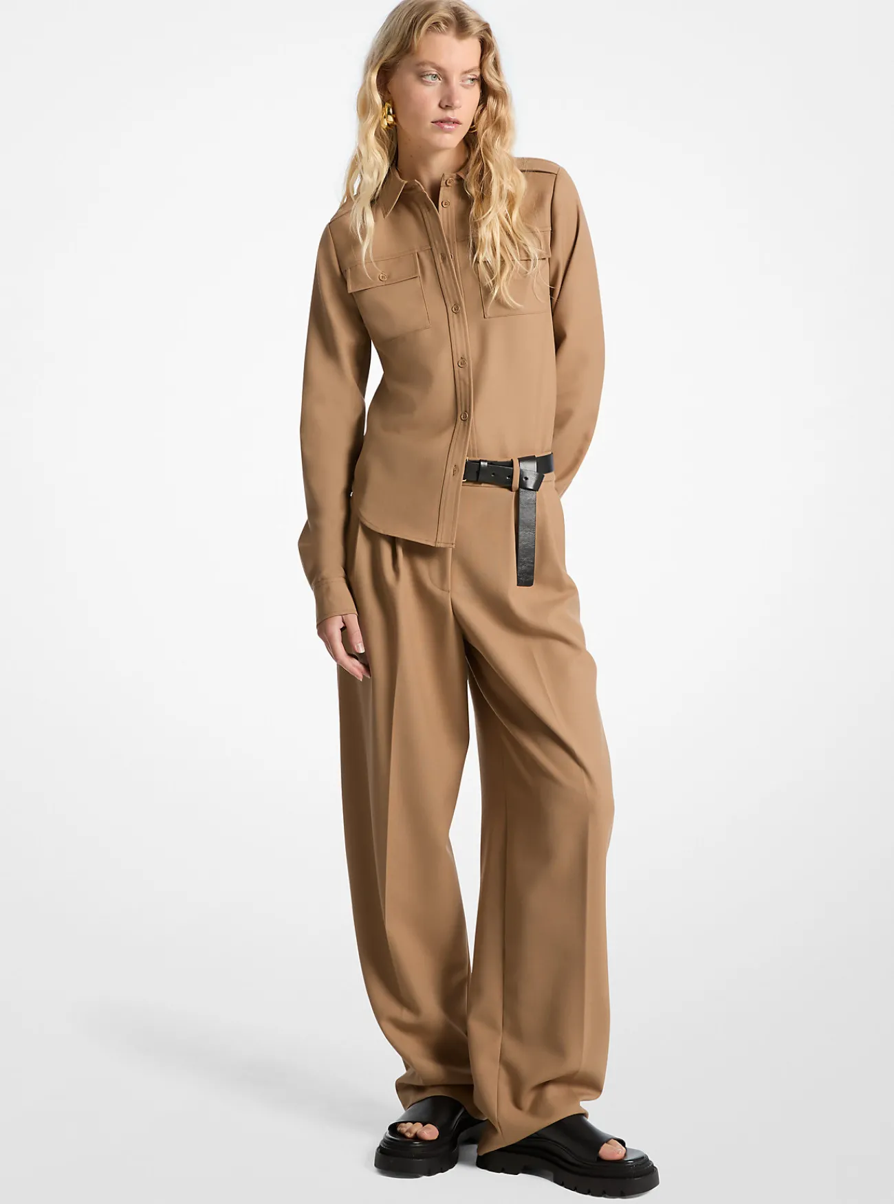 Michael Kors Utility-overhemd van wolmix CAF&Eacute; New
