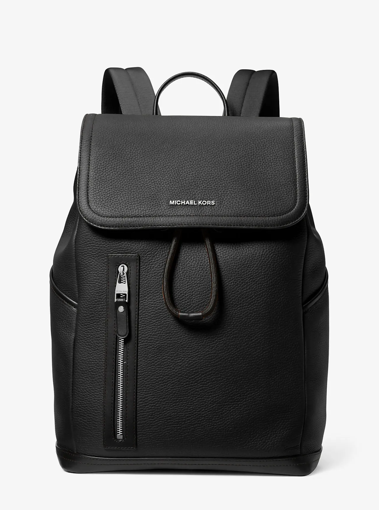 Michael Kors Utilityrugzak Hudson van getrommeld leer ZWART New