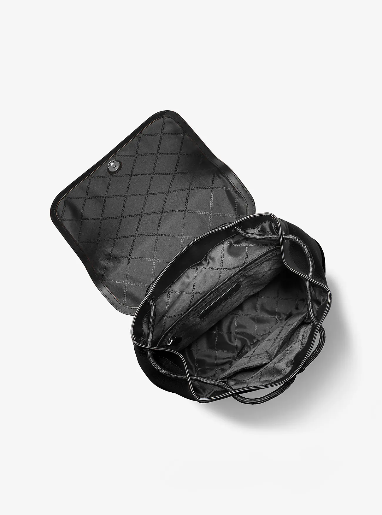 Michael Kors Utilityrugzak Hudson van getrommeld leer ZWART New