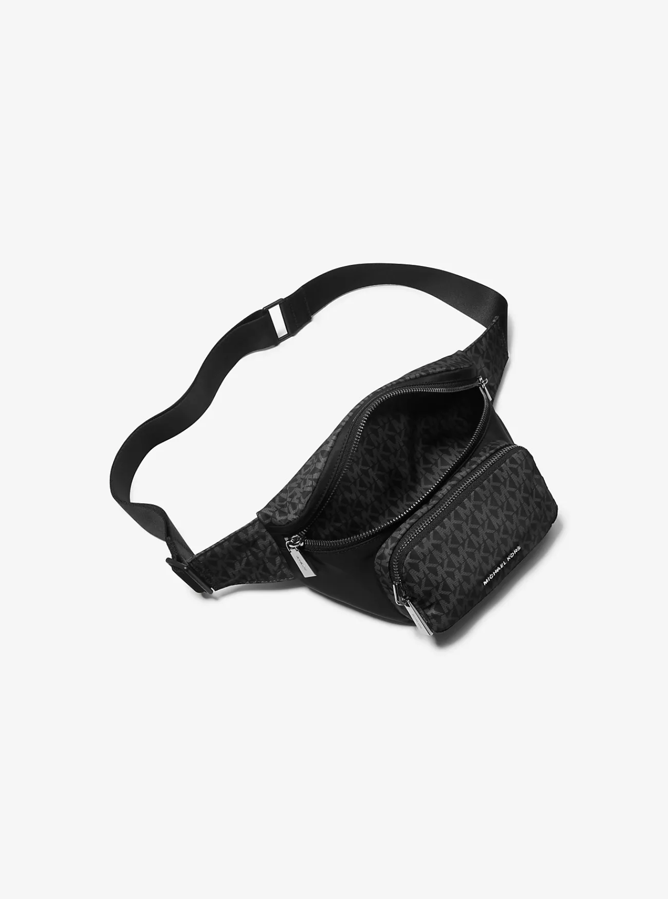 Michael Kors Utility-schoudertas Tanner van nylon met kenmerkende logoprint ZWART Hot