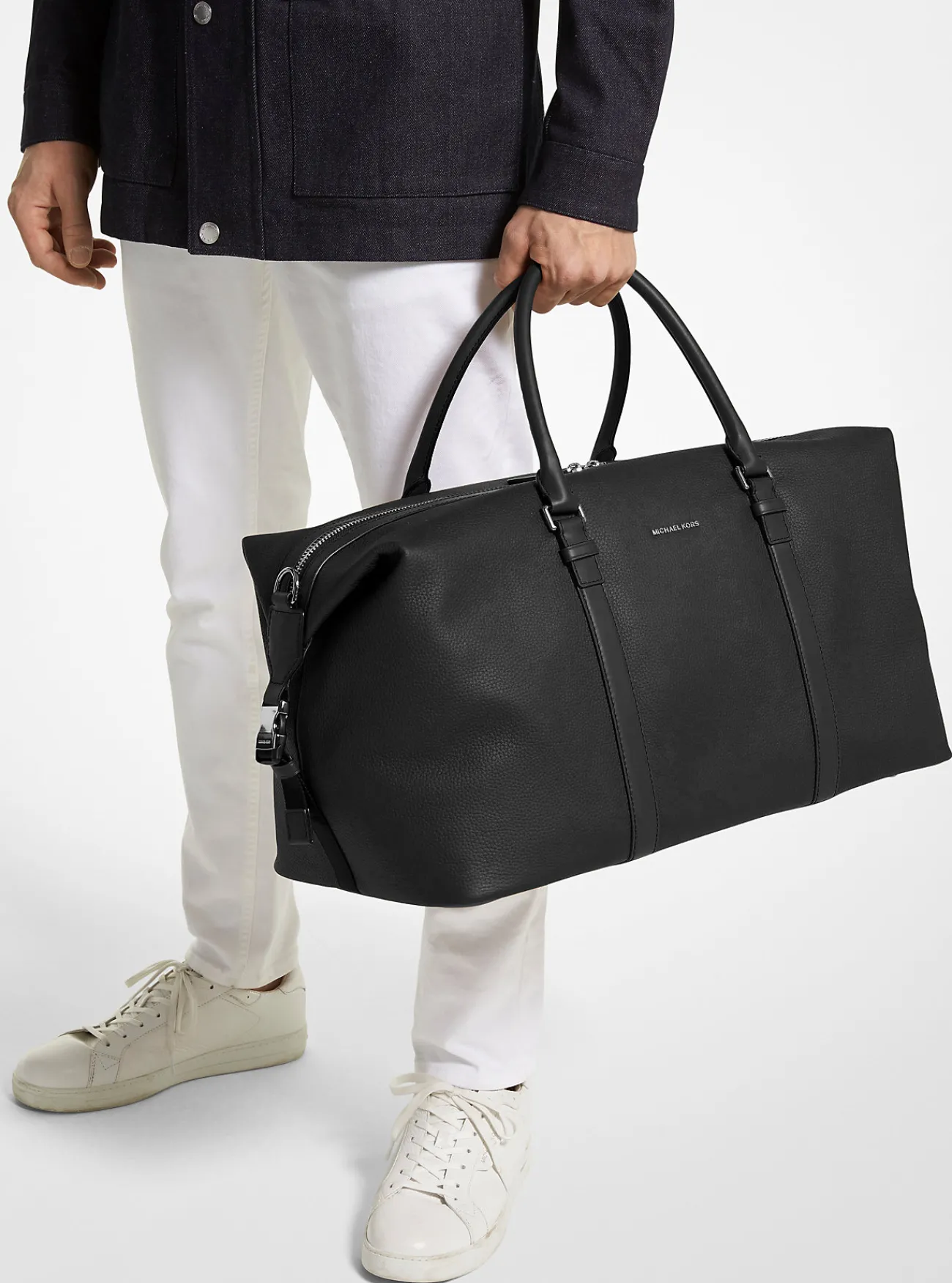 Michael Kors Weekendtas Hudson van leer ZWART Best