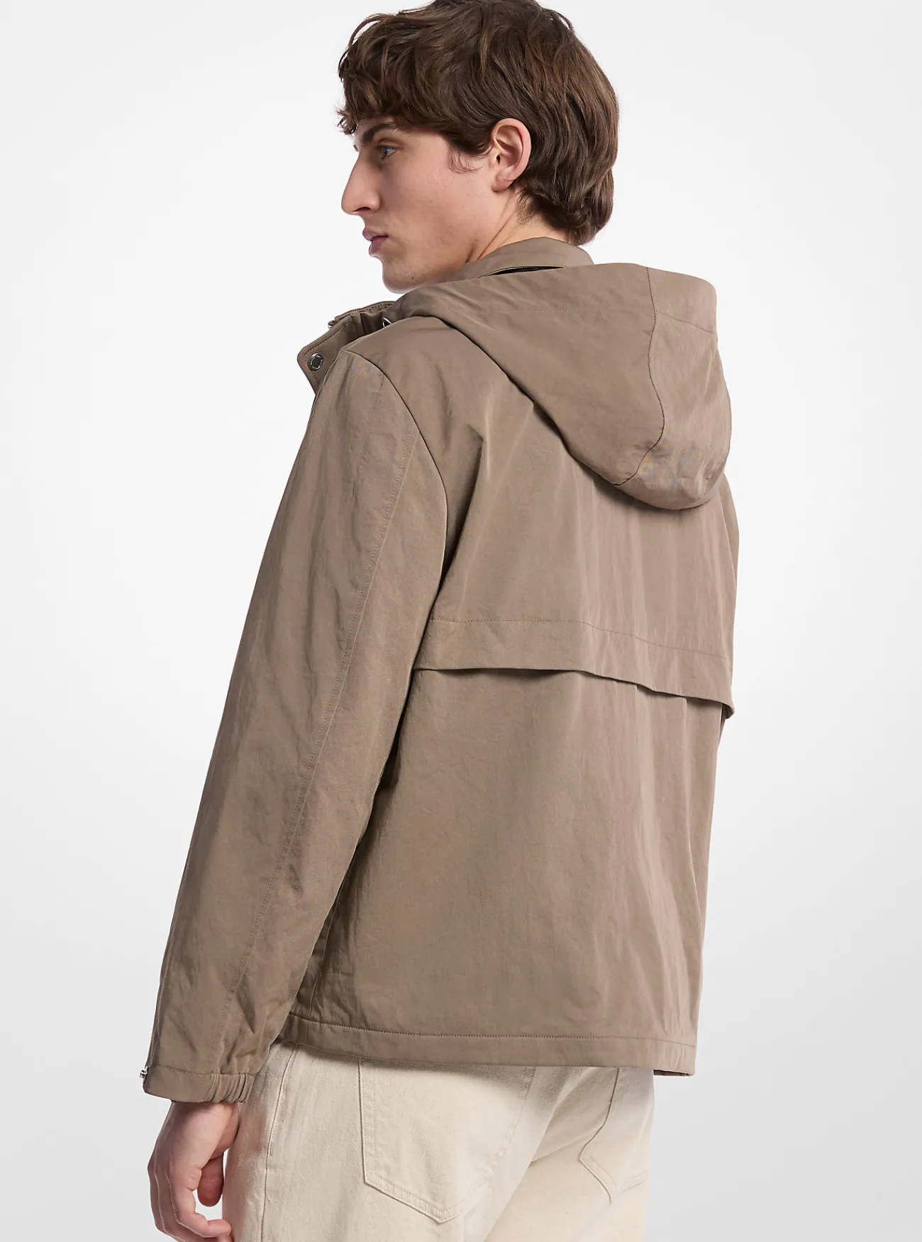 Michael Kors Windjack van nylon keperstof KASTANJE Outlet