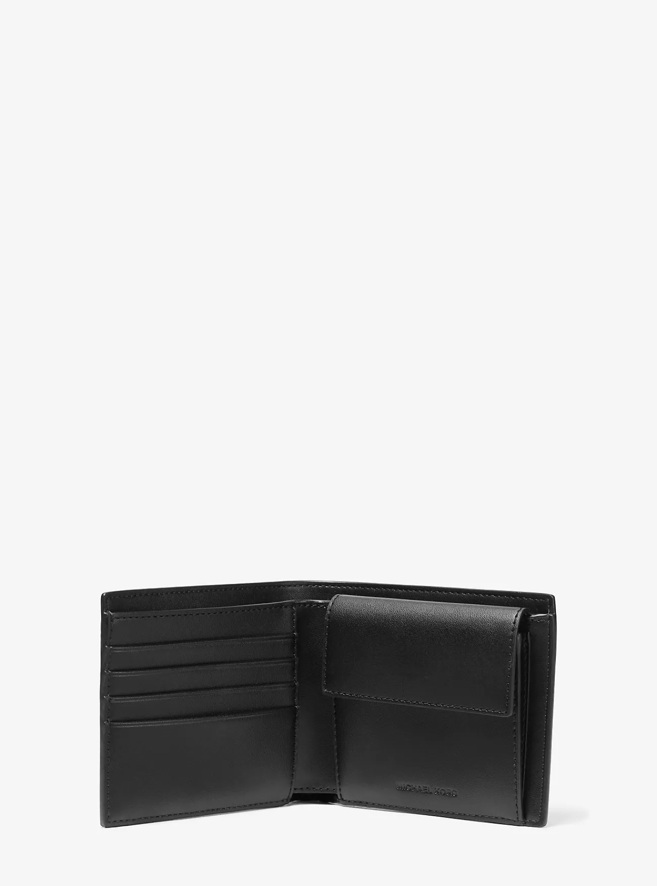 Michael Kors Zakportefeuille Greyson met logo en muntvakje ZWART Outlet