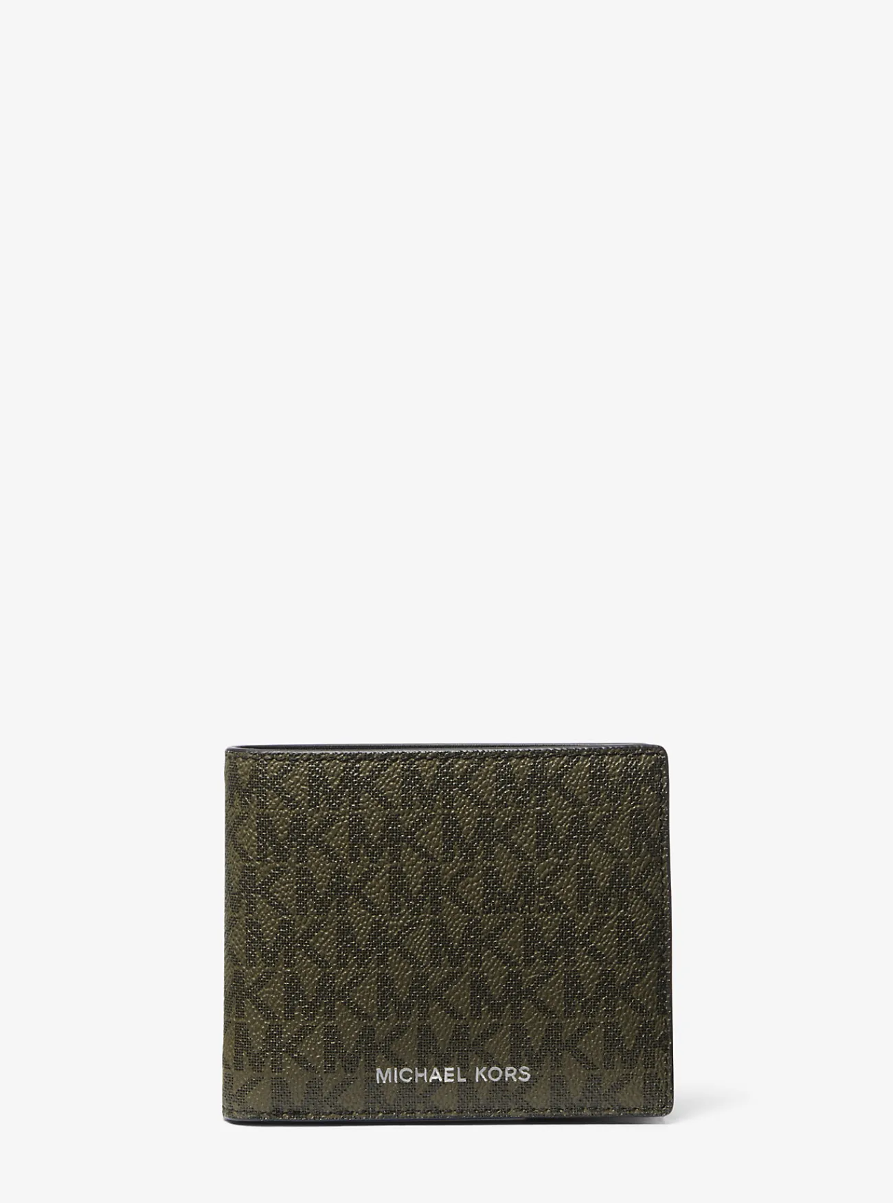 Michael Kors Zakportefeuille Greyson met logo en muntvakje OLIJFGROEN Discount
