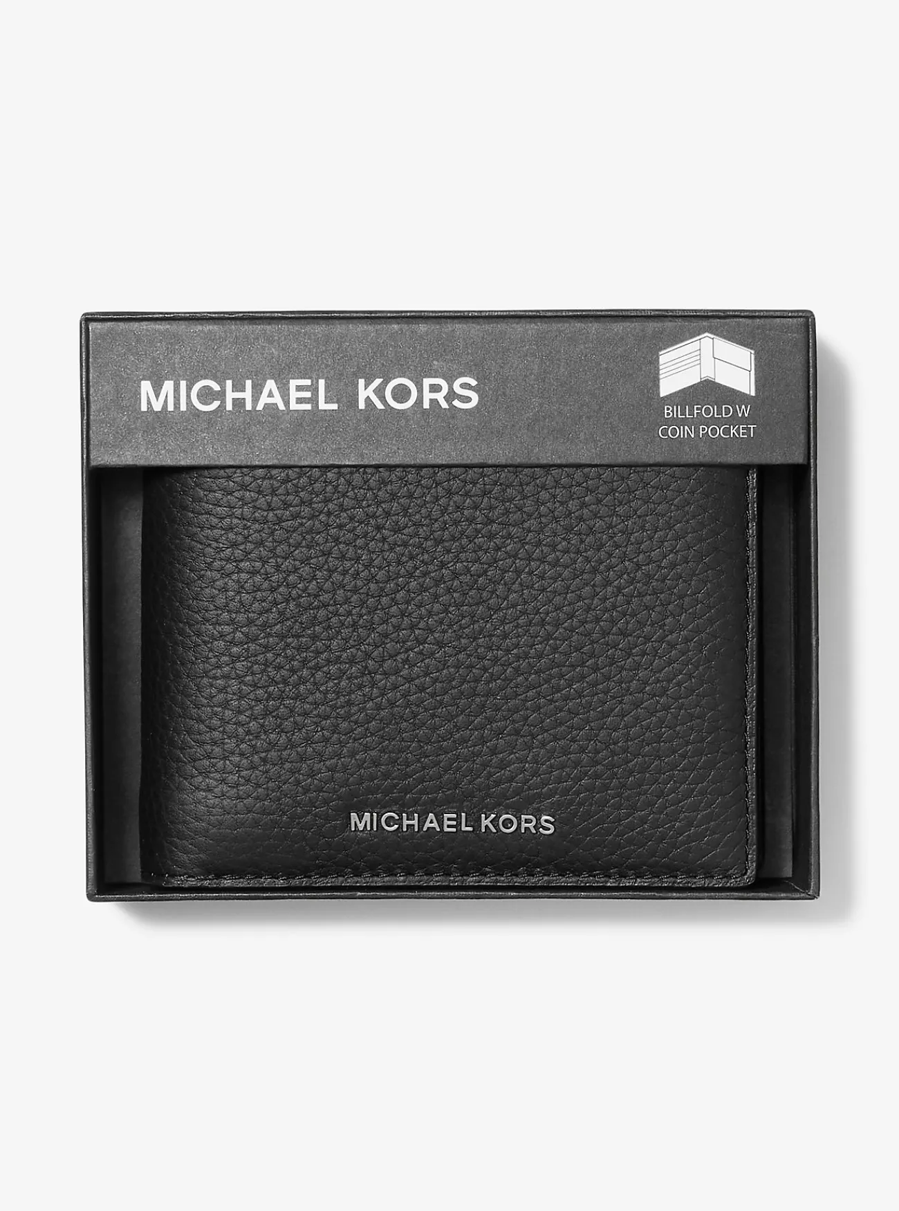 Michael Kors Zakportefeuille Hudson van getrommeld leer ZWART Clearance
