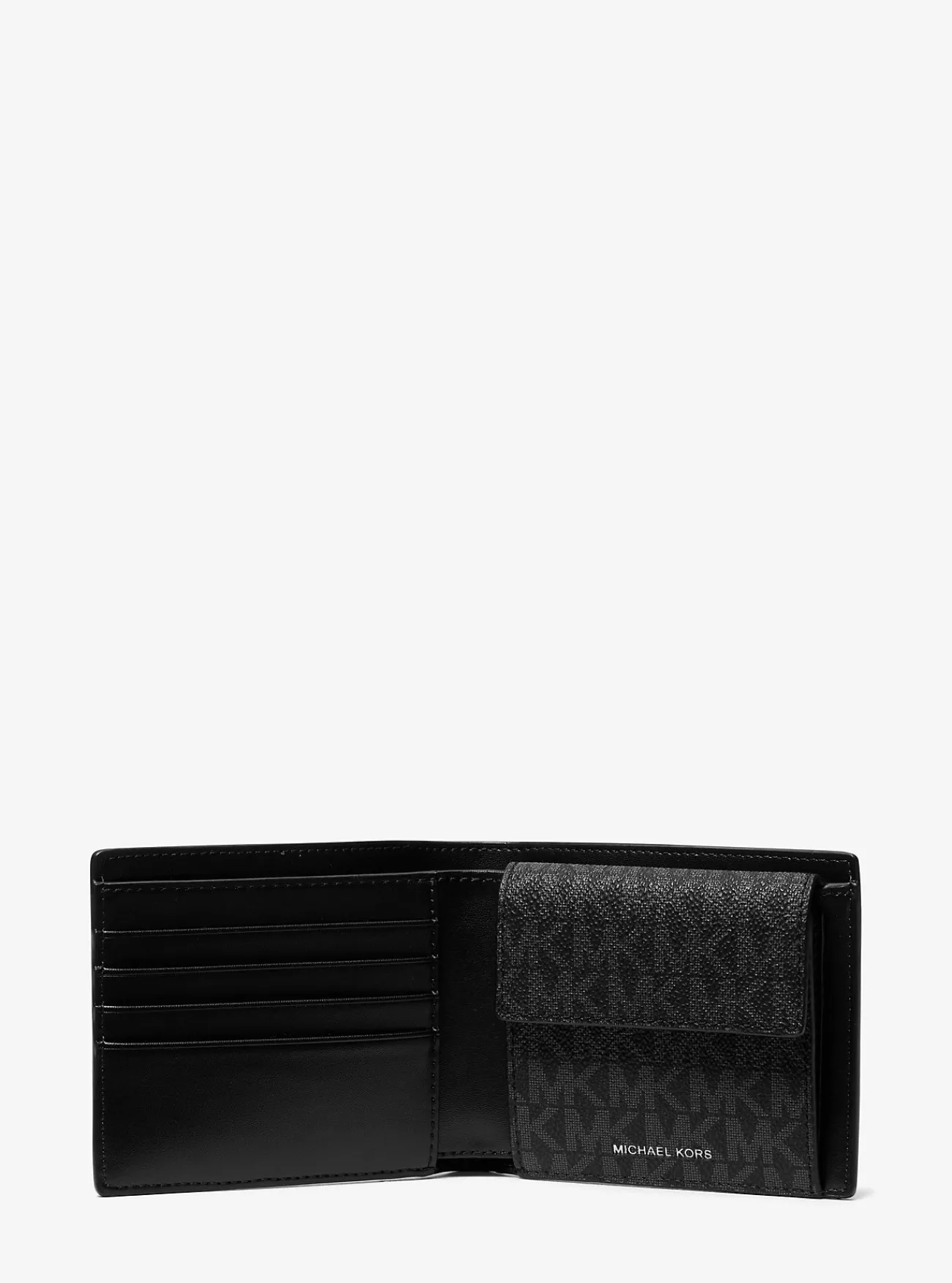 Michael Kors Zakportefeuille Hudson van leer met portemonneetje en kenmerkend logo ZWART Fashion